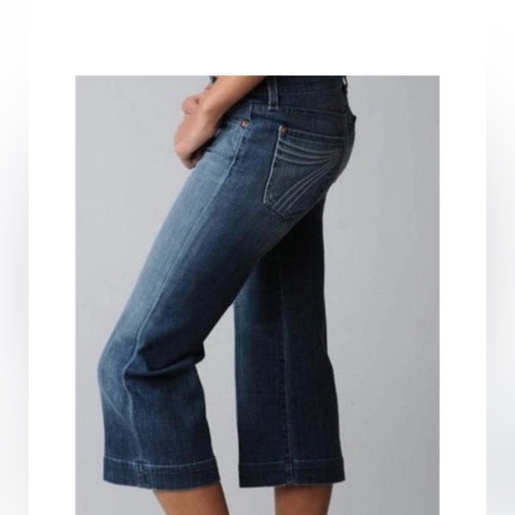 7 For All Mankind Denim - 7FAM 7 For All Mankind Women’s Sz 30 Dojo Crop Jeans Embroidered Denim